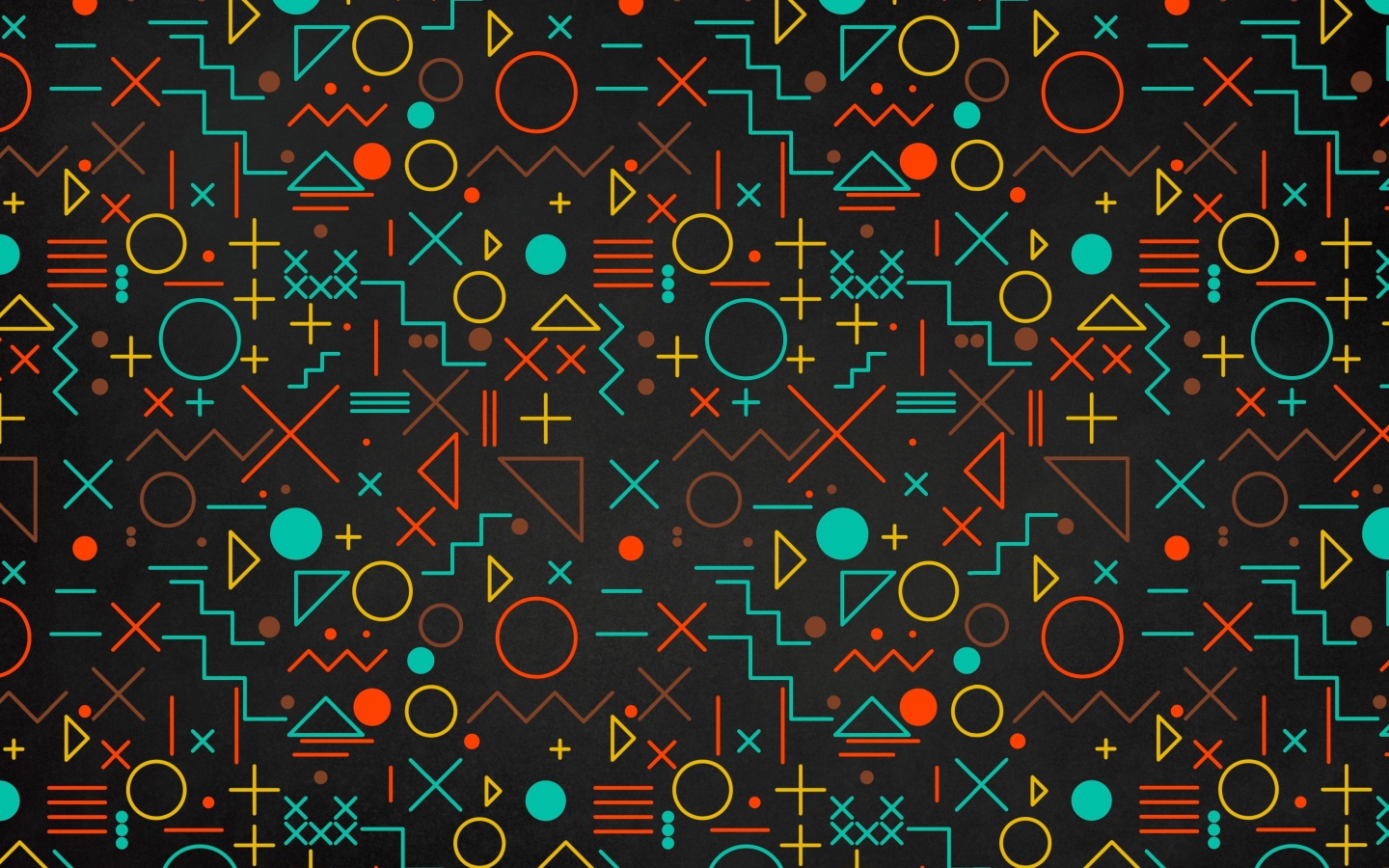 Разноцветные геометрические фигуры на черном фоне