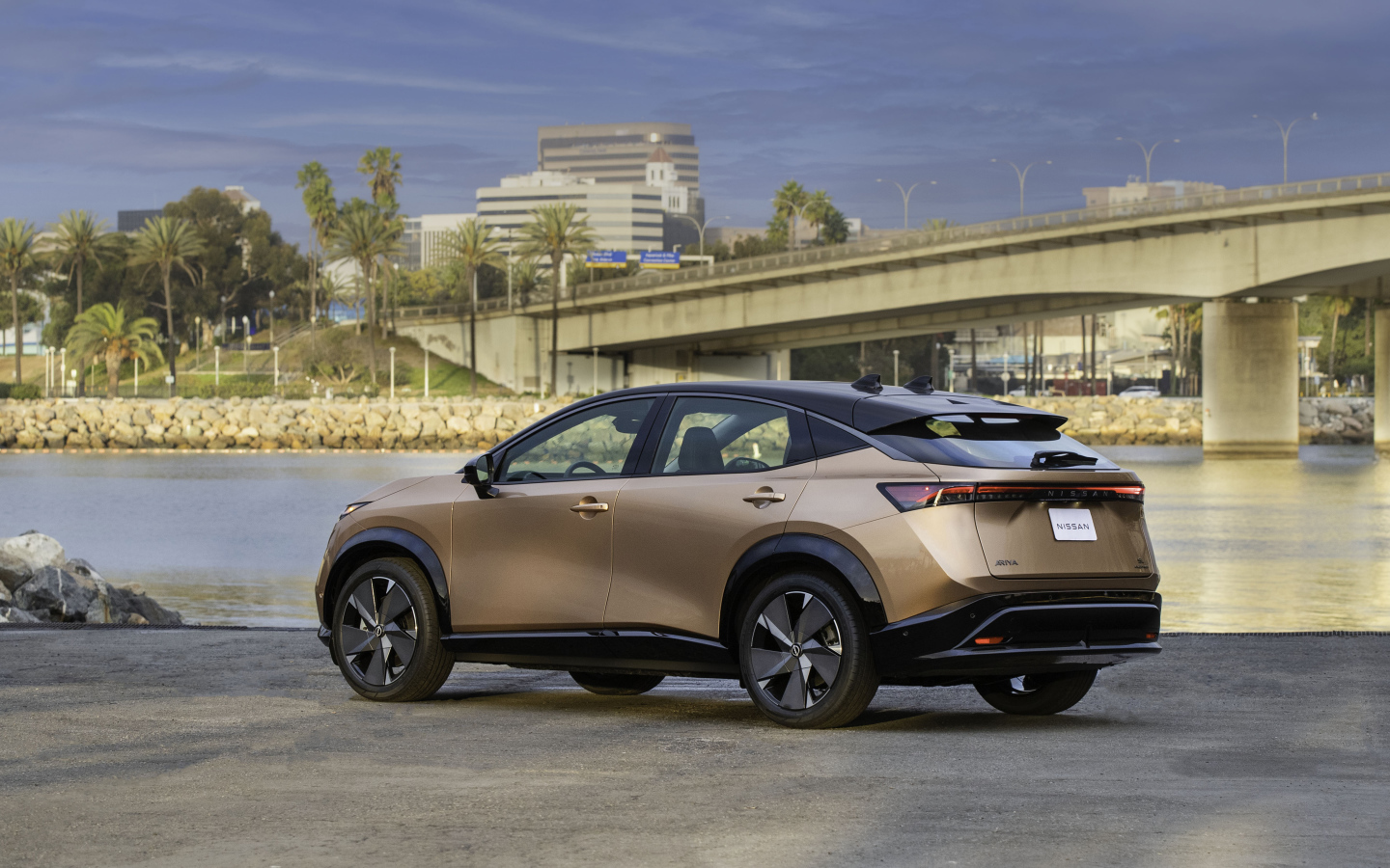 Автомобиль Nissan Ariya SL E-4orce, 2021 года вид сзади