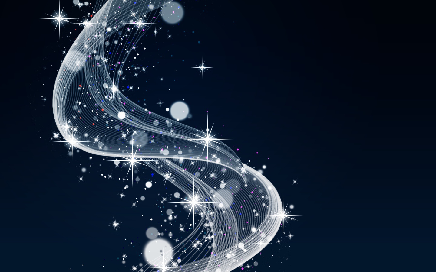 Красивая белая волна со звездами на синем фоне 