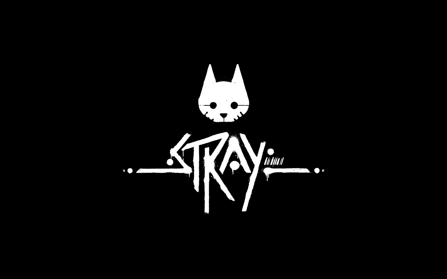 Логотип компьютерной Stray на черном фоне