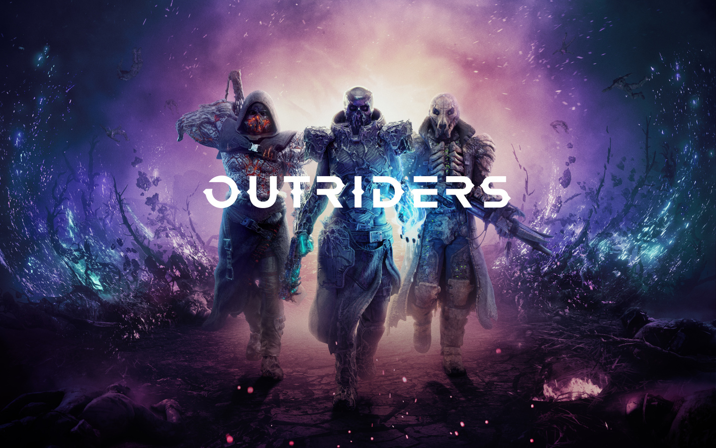 Постер игры в стиле лут-шутер  Outriders для PlayStation