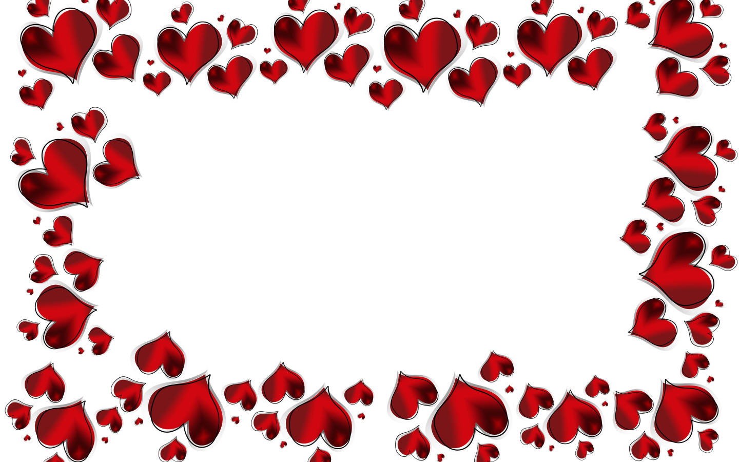 Много красных сердечек на белом фоне 