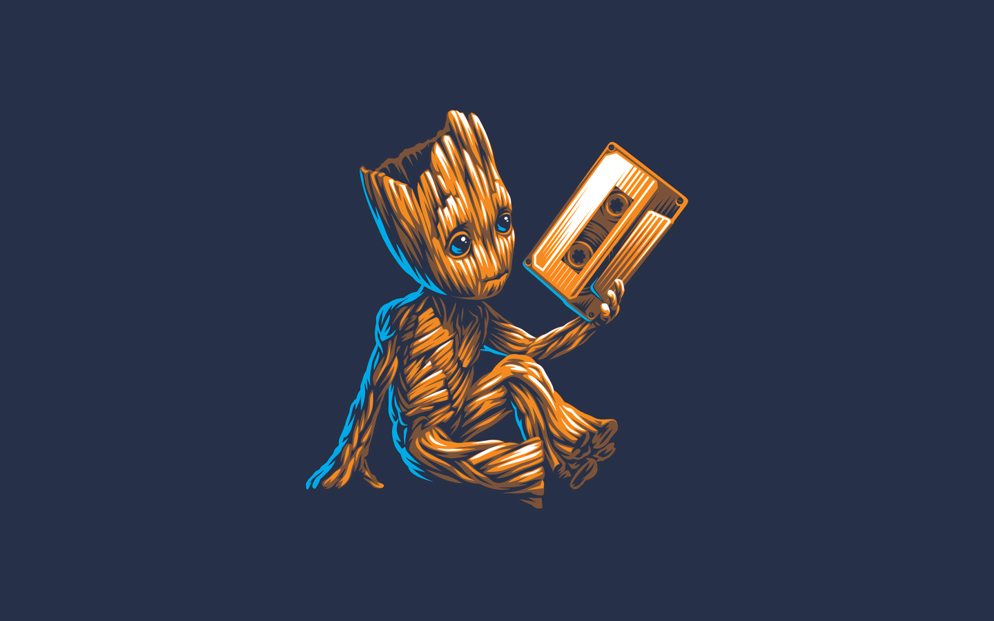 Маленький Грут с кассетой в руке