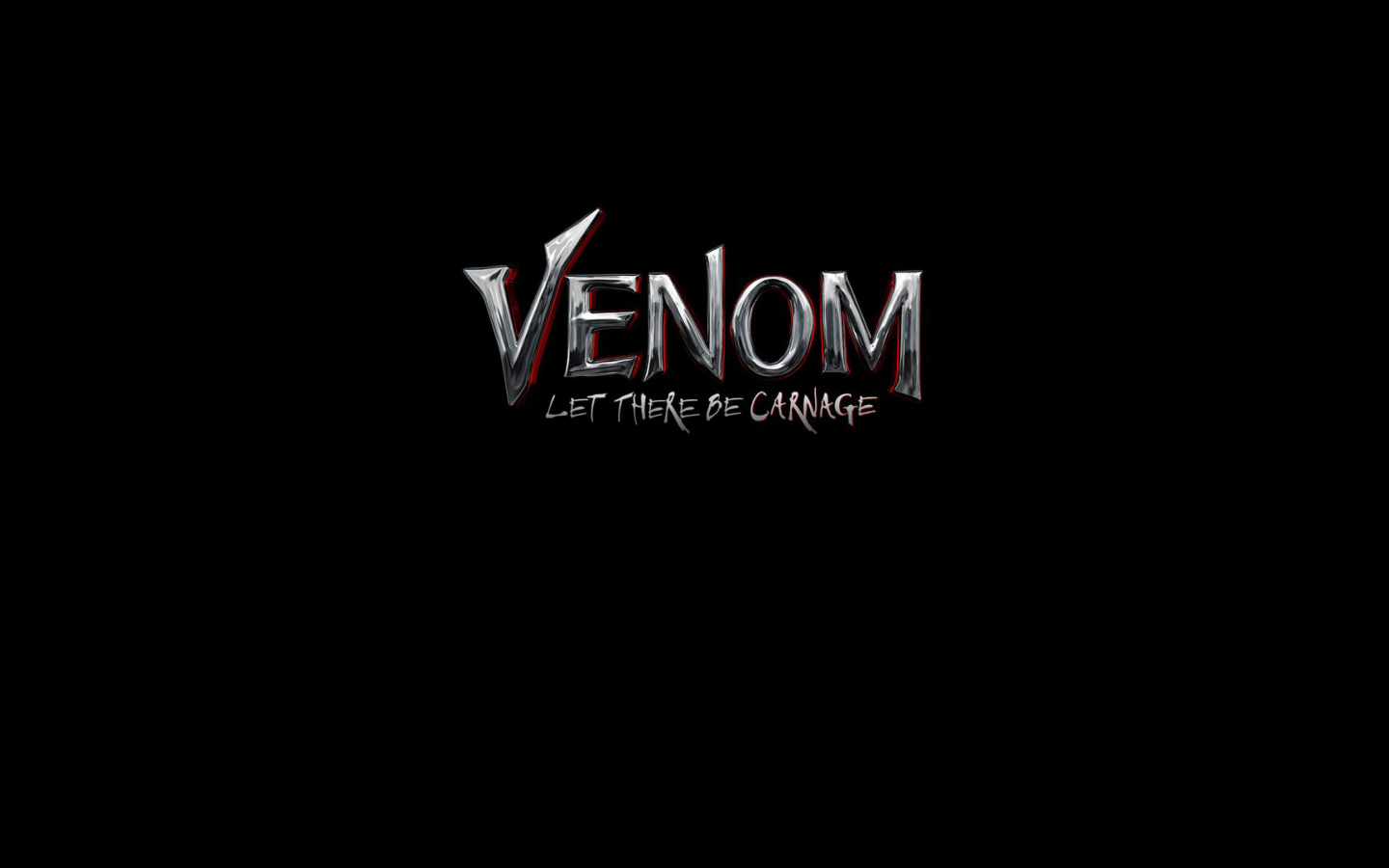 Логотип фильма Веном 2 на черном фоне