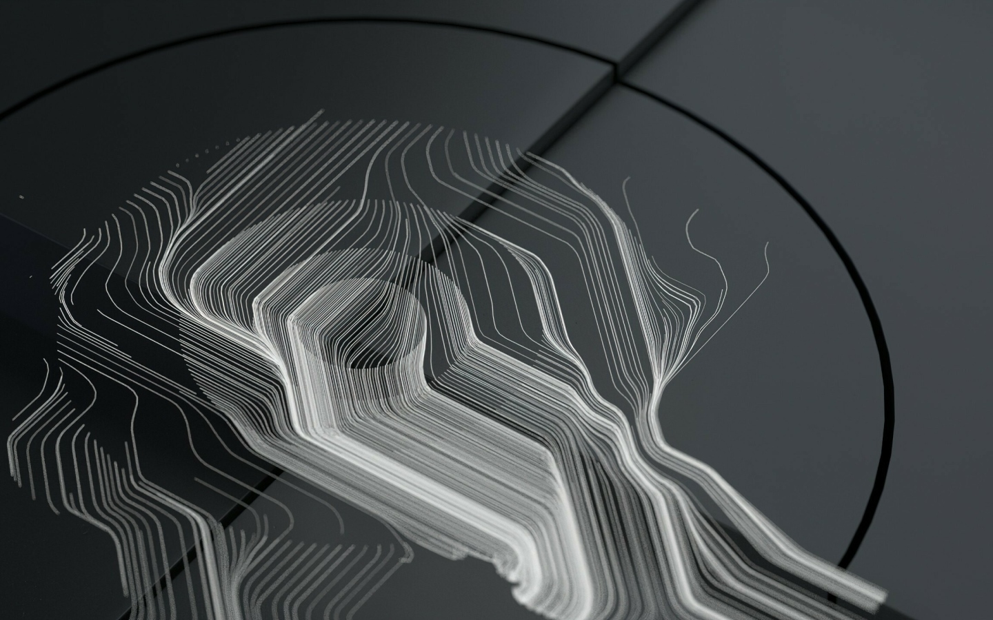 Абстрактные белые линии на сером фоне