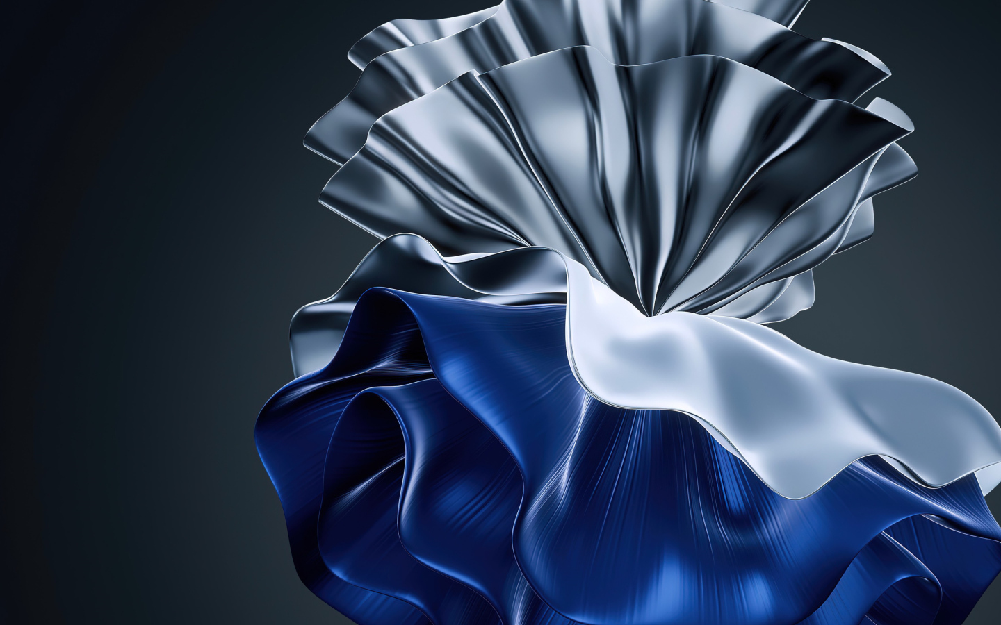 Синий и серебристый узор на сером фоне