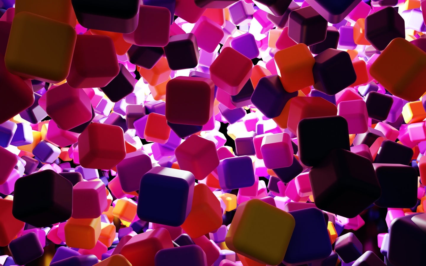 Много разноцветных кубиков 3д графика