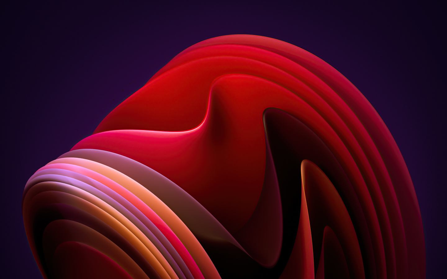 Красные волны на фиолетовом фоне абстракция