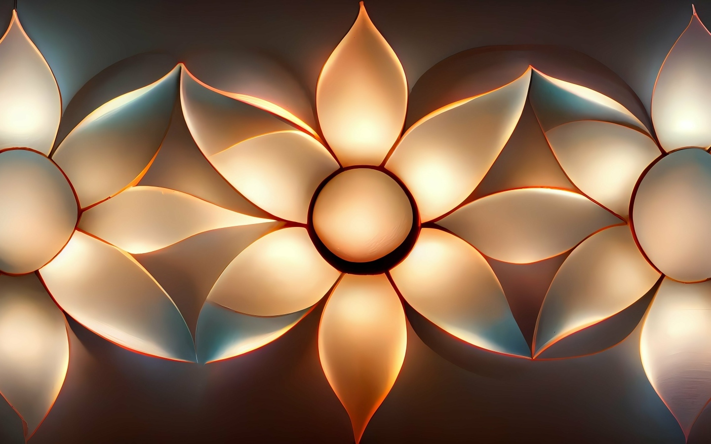 Три ярких абстрактных цветка