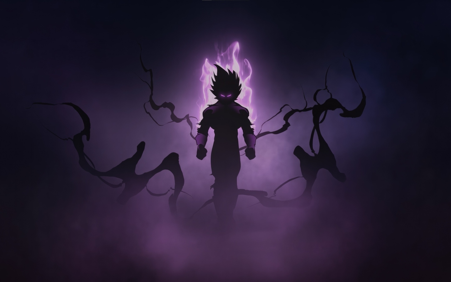 Персонаж аниме в неоновом свете