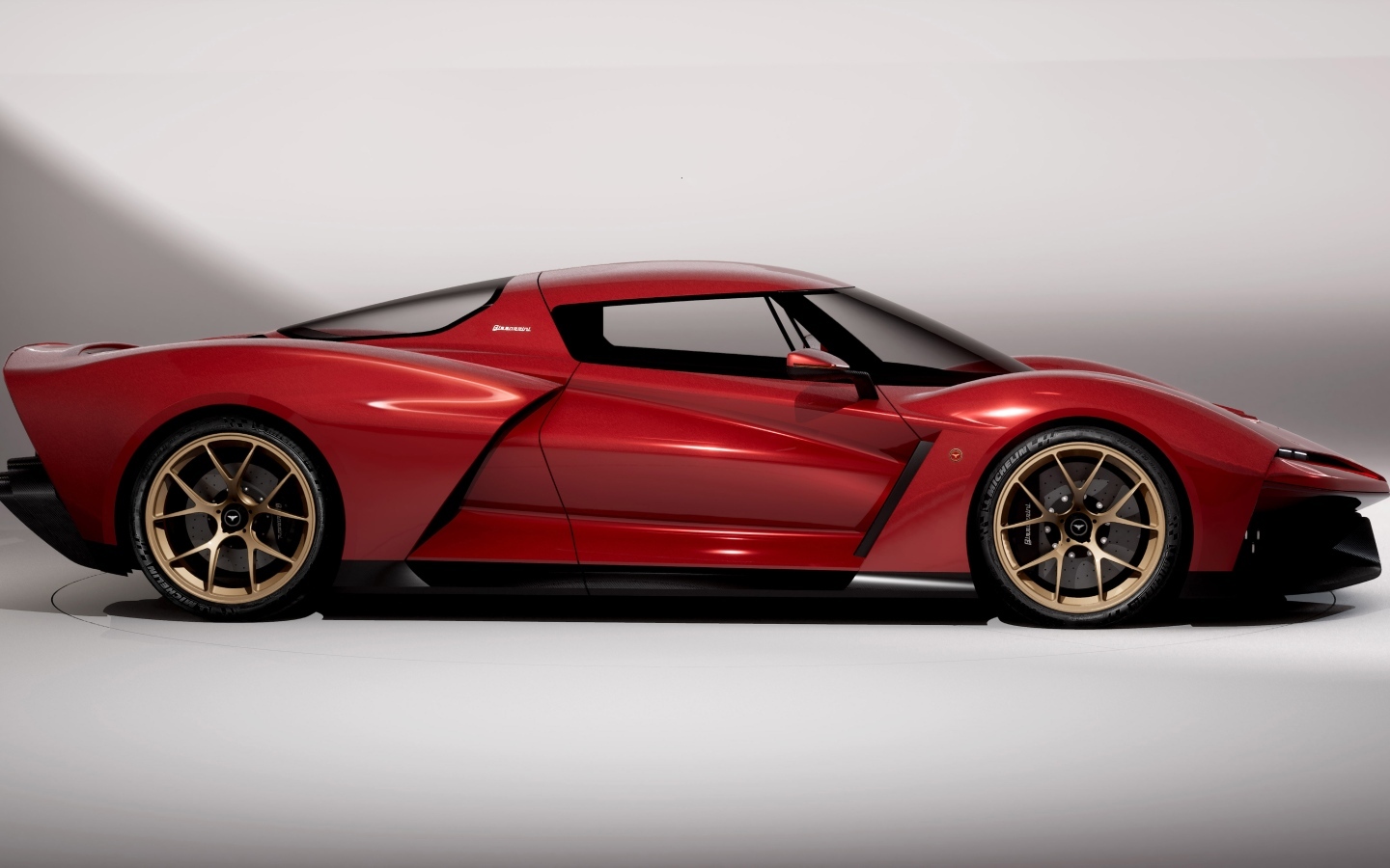 Красный автомобиль Bizzarrini The Giotto вид сбоку