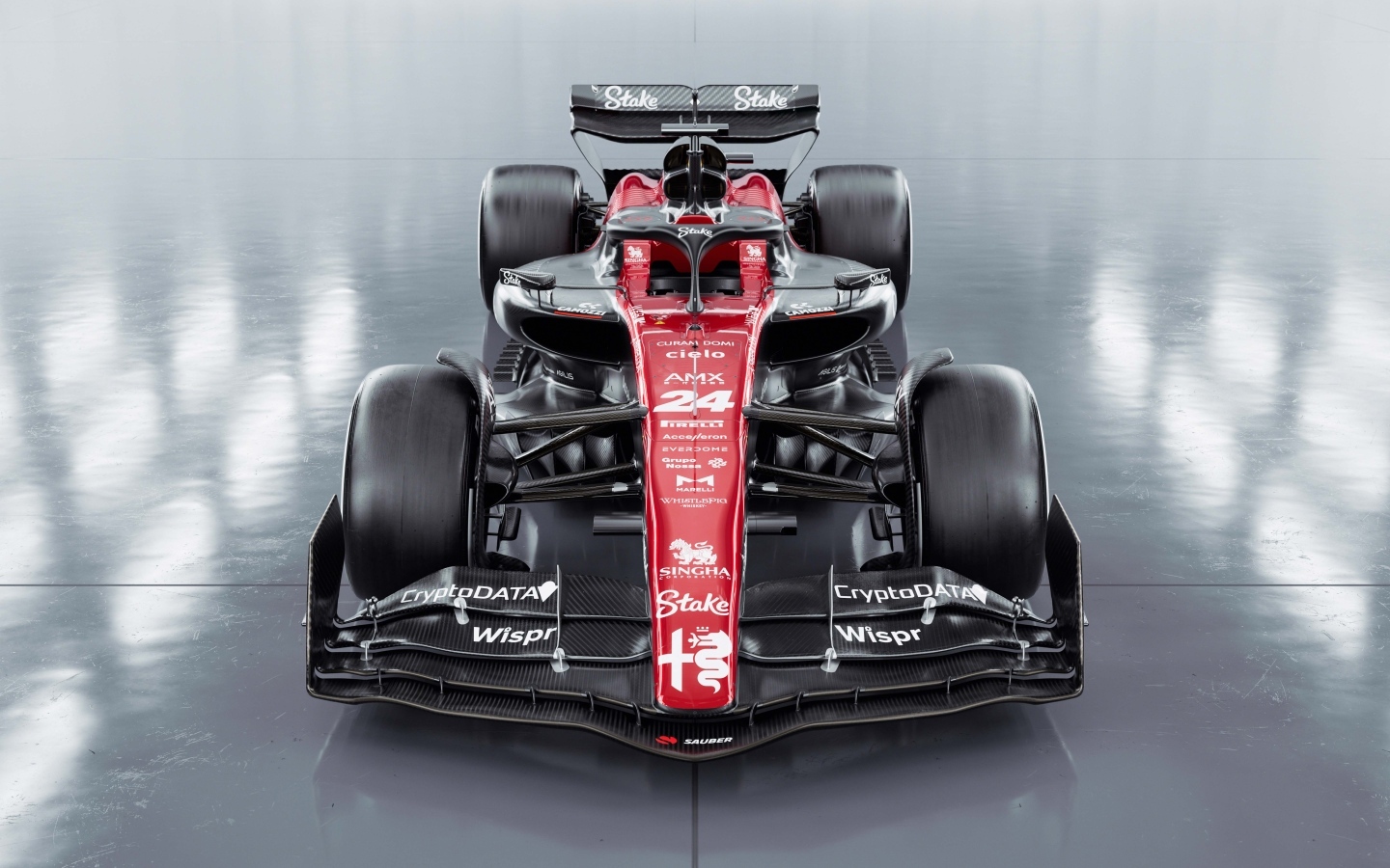 Гоночный автомобиль Alfa Romeo C43 F1 2023 вид спереди