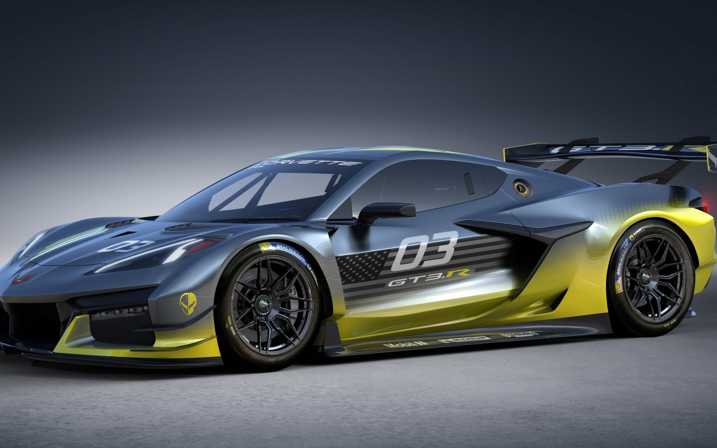 Автомобиль Chevrolet Corvette Z06 GT3 R вид спереди