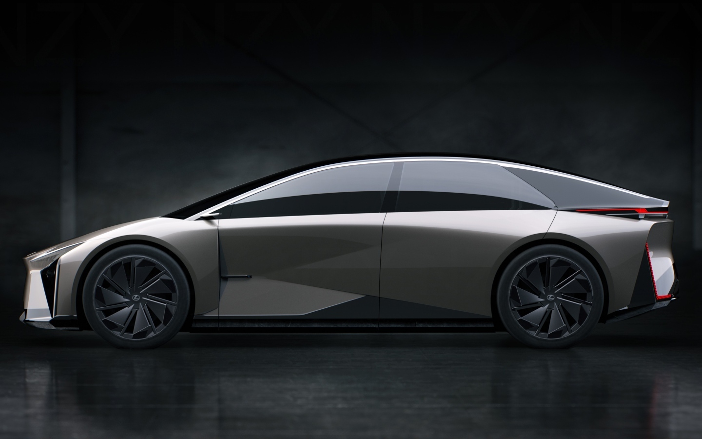 Вид сбоку на автомобиль Lexus LF-ZC