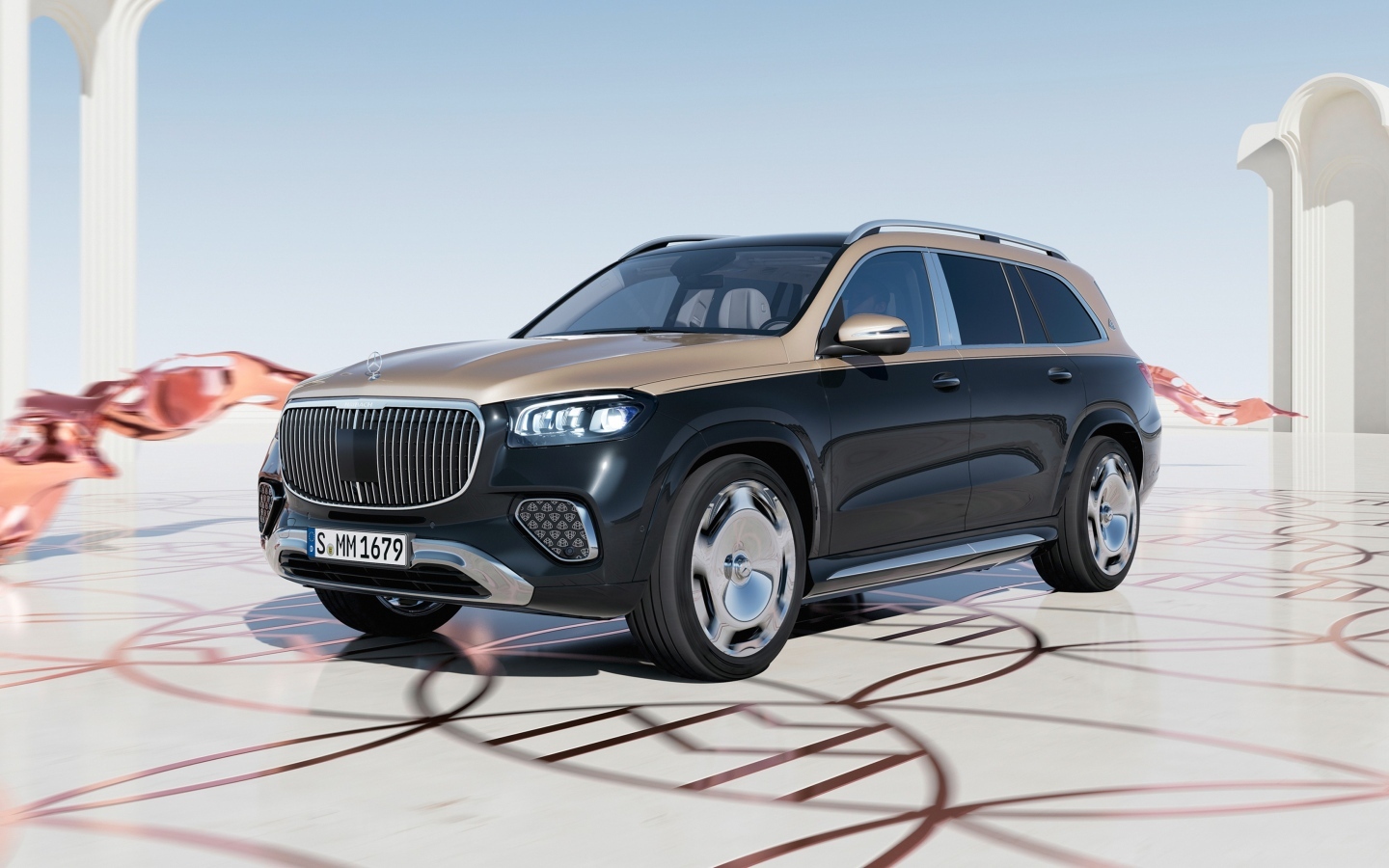 Автомобиль Mercedes-Maybach GLS 600 4MATIC 2023 года вид спереди