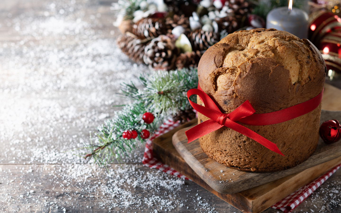 Свежий хлеб с красной лентой