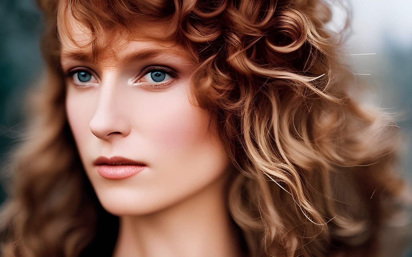 Красивая девушка с волнистыми волосами