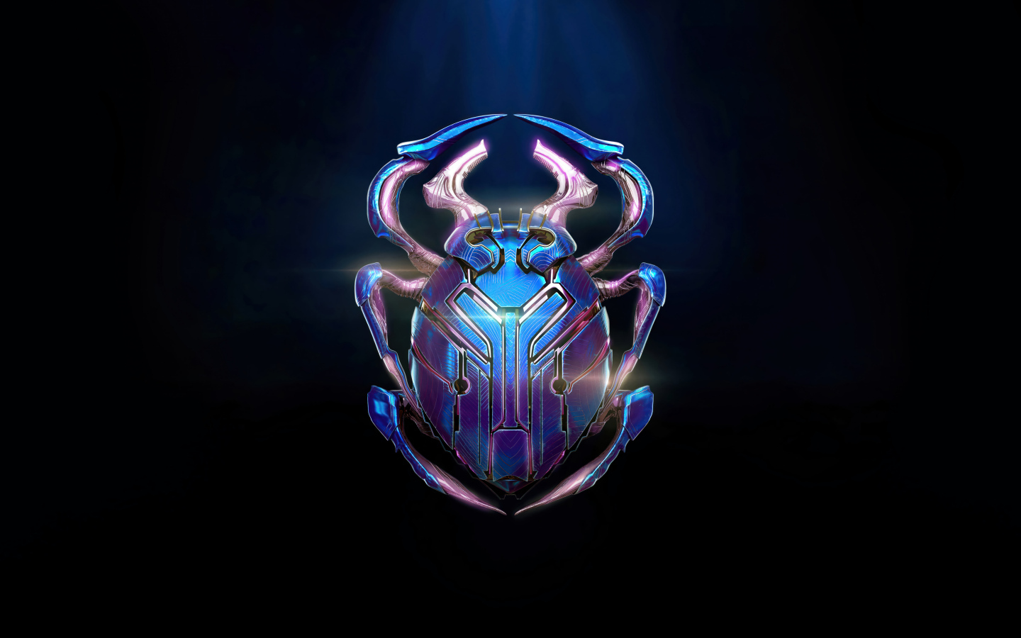 Логотип нового фильма Синий Жук на черном фоне