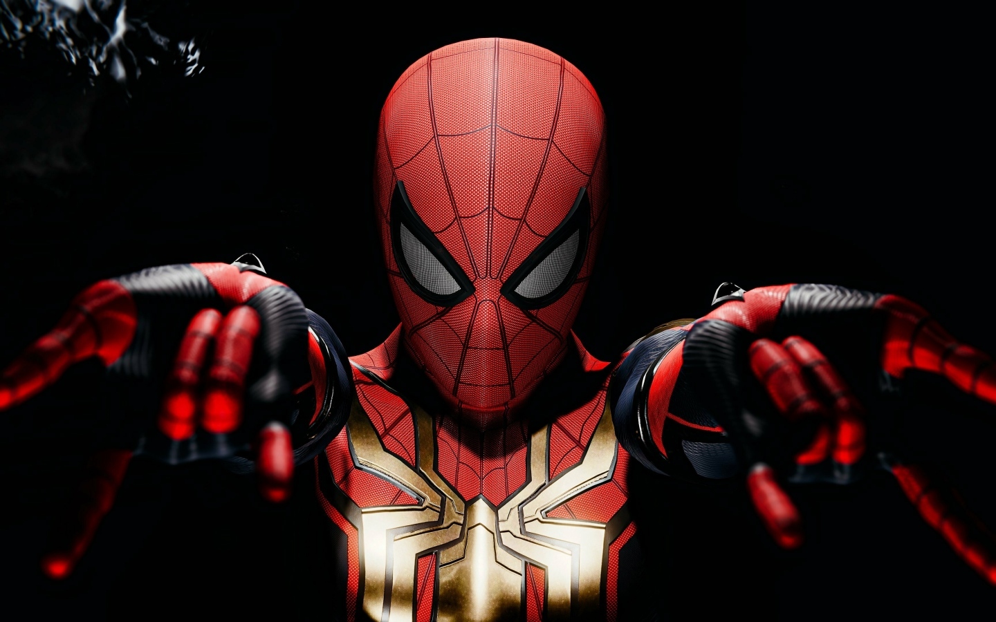 Человек паук на черном фоне