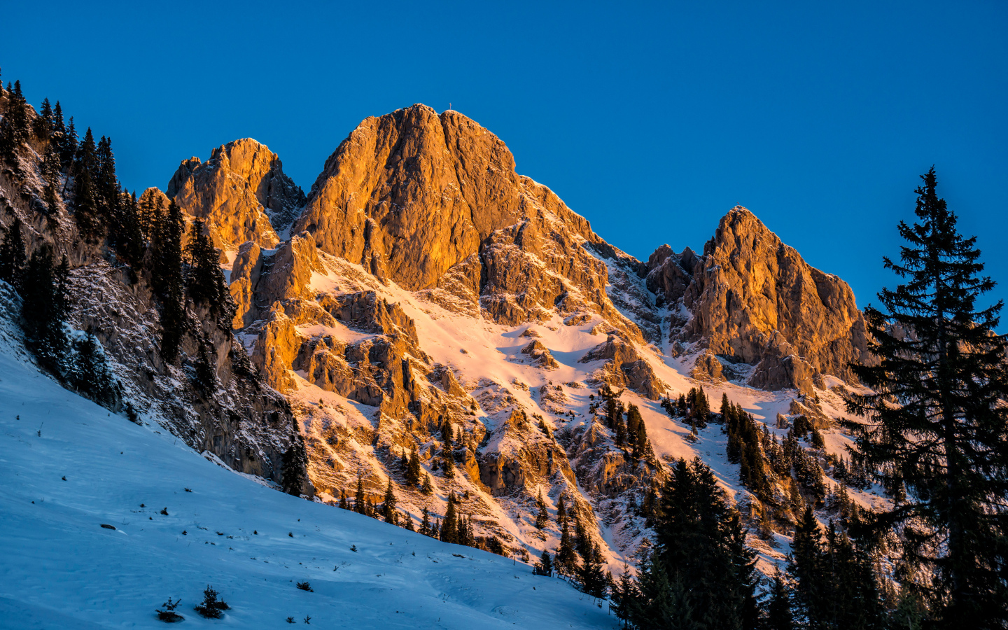 Австрийские альпы в снегу