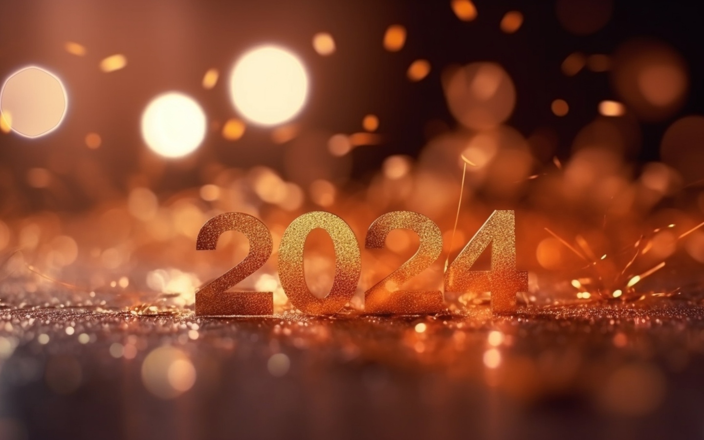 Цифры 2024 на новый год на ярком фоне