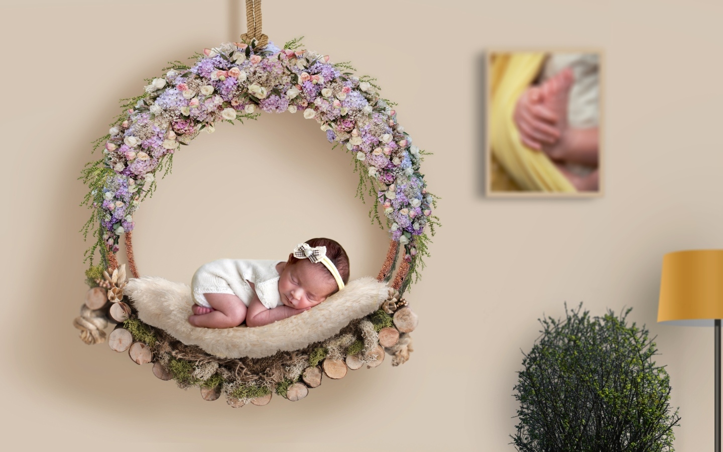 Красивая фотосессия новорожденного ребенка