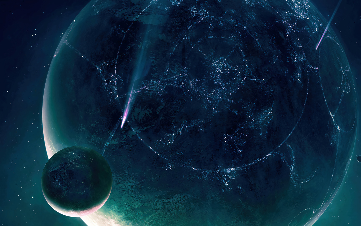 Планеты кружатся на космической орбите