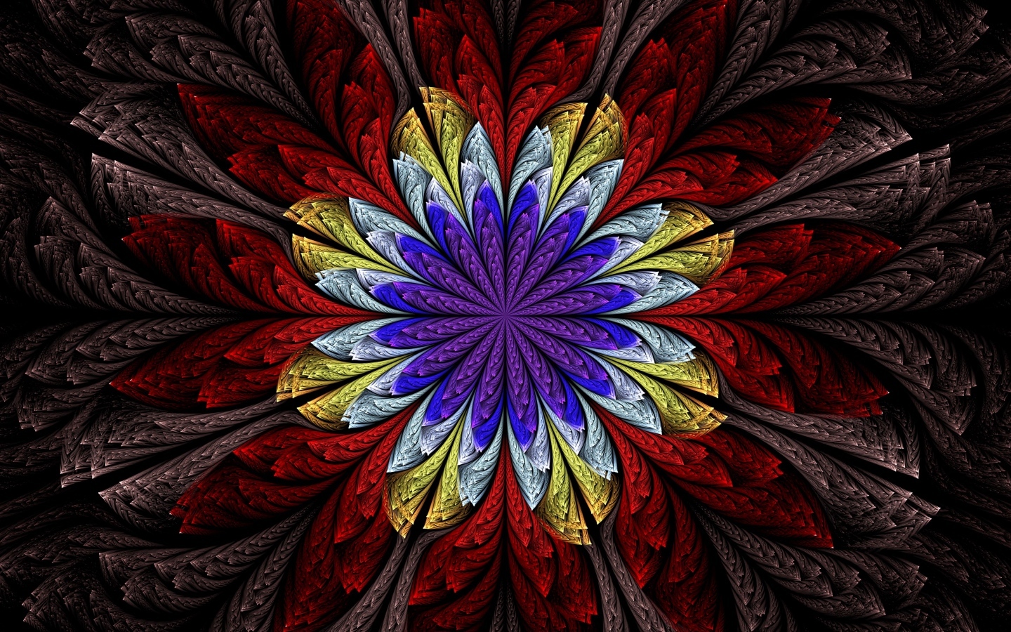 Абстрактный разноцветный фрактальный цветок