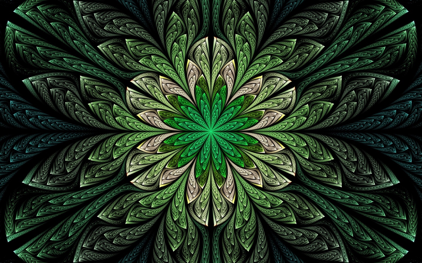 Абстрактный зеленый волнистый цветок 