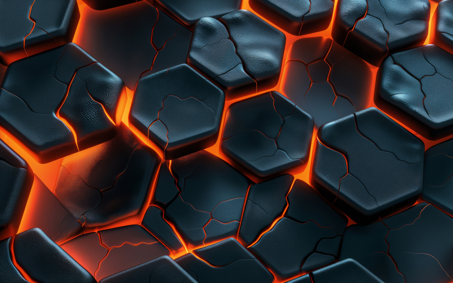 Черные потрескавшиеся соты с красной подсветкой