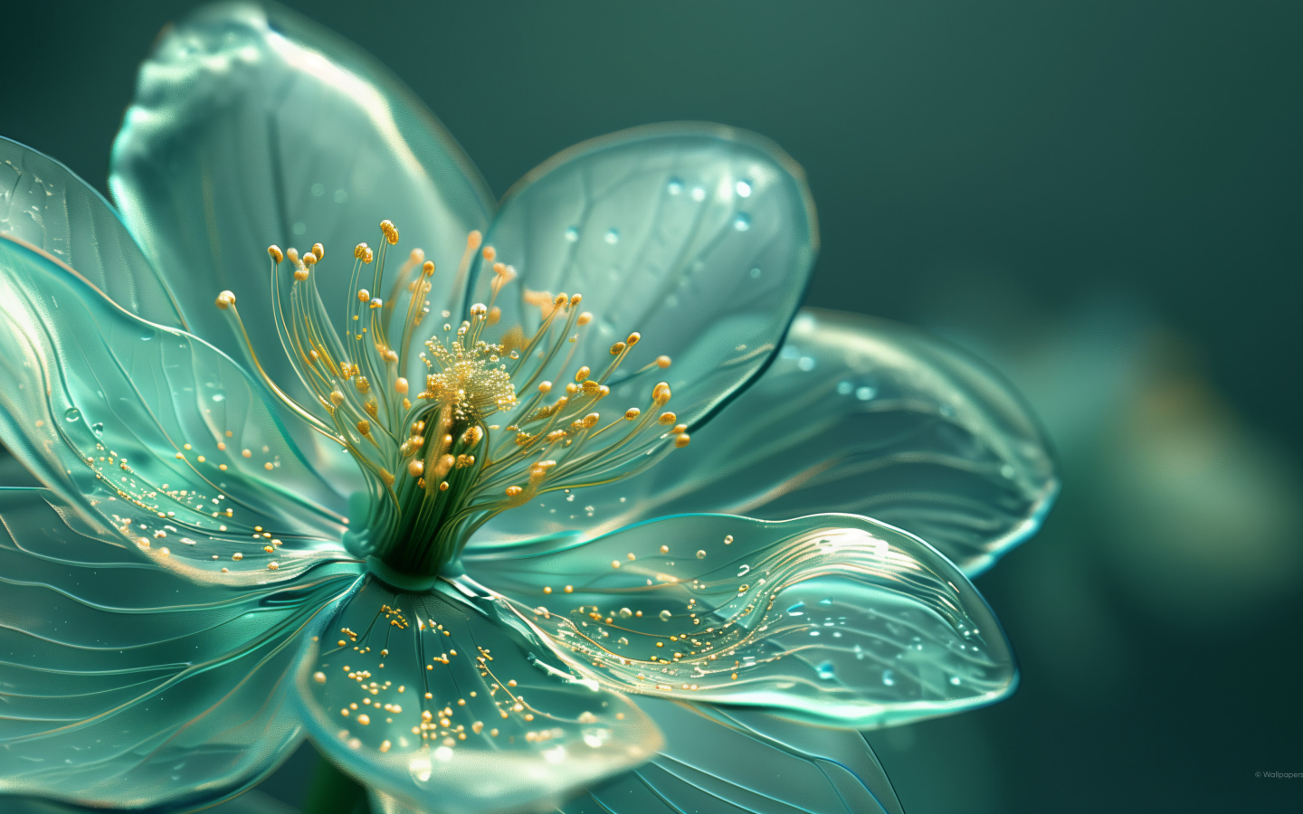 Фантастический голубой 3д цветок