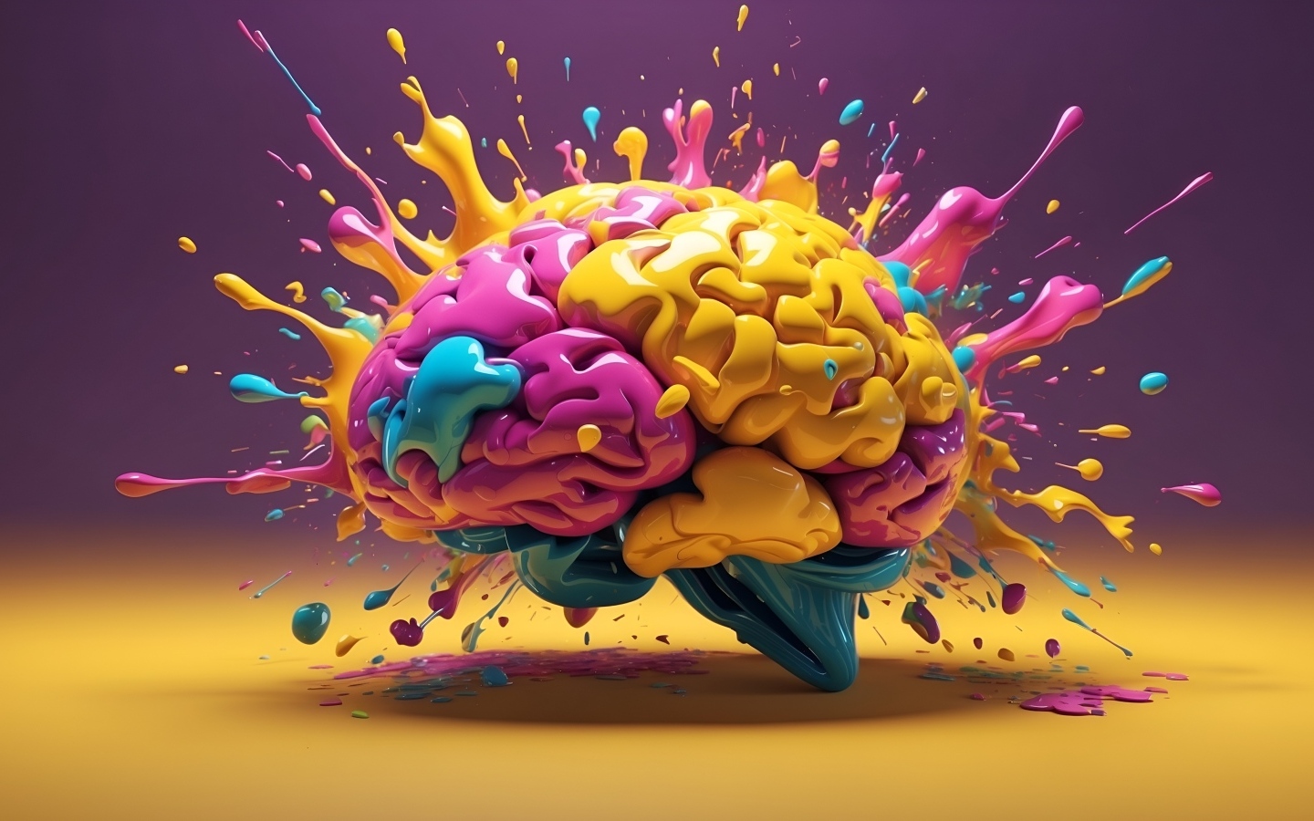 Разноцветный взрыв мозга 3д графика