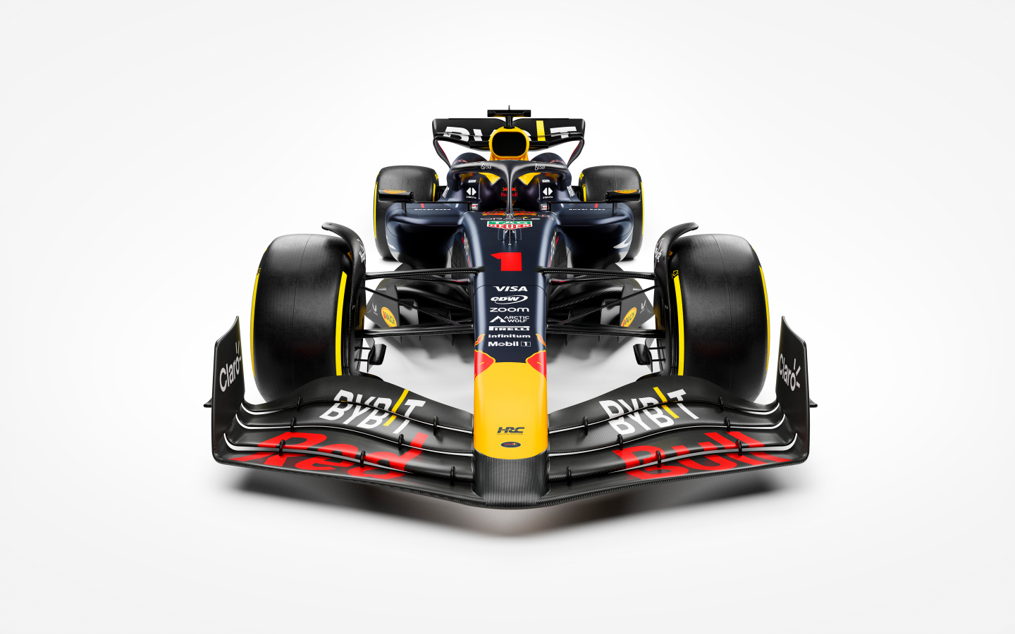 Гоночный автомобиль Red Bull RB20 2024 года вид спереди