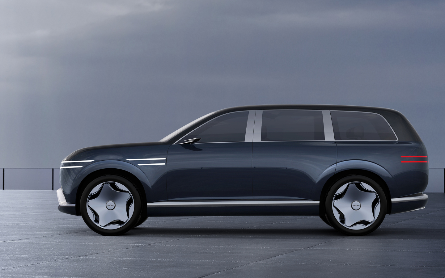 Вид сбоку на автомобиль Genesis Neolun Concept 2024 года