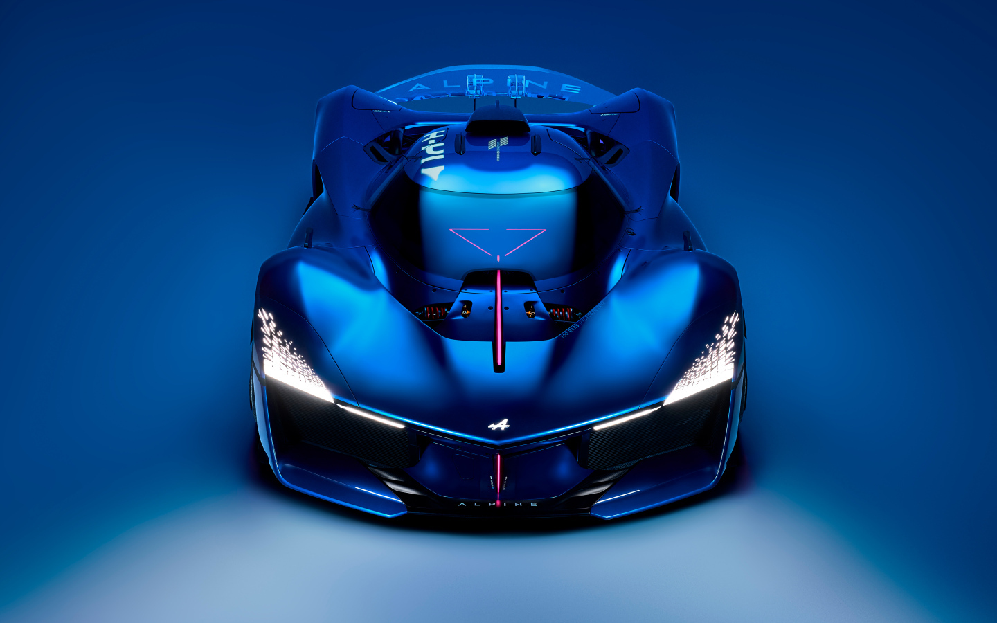 Вид сверху на автомобиль Alpine Alpenglow Hy4 2024 года