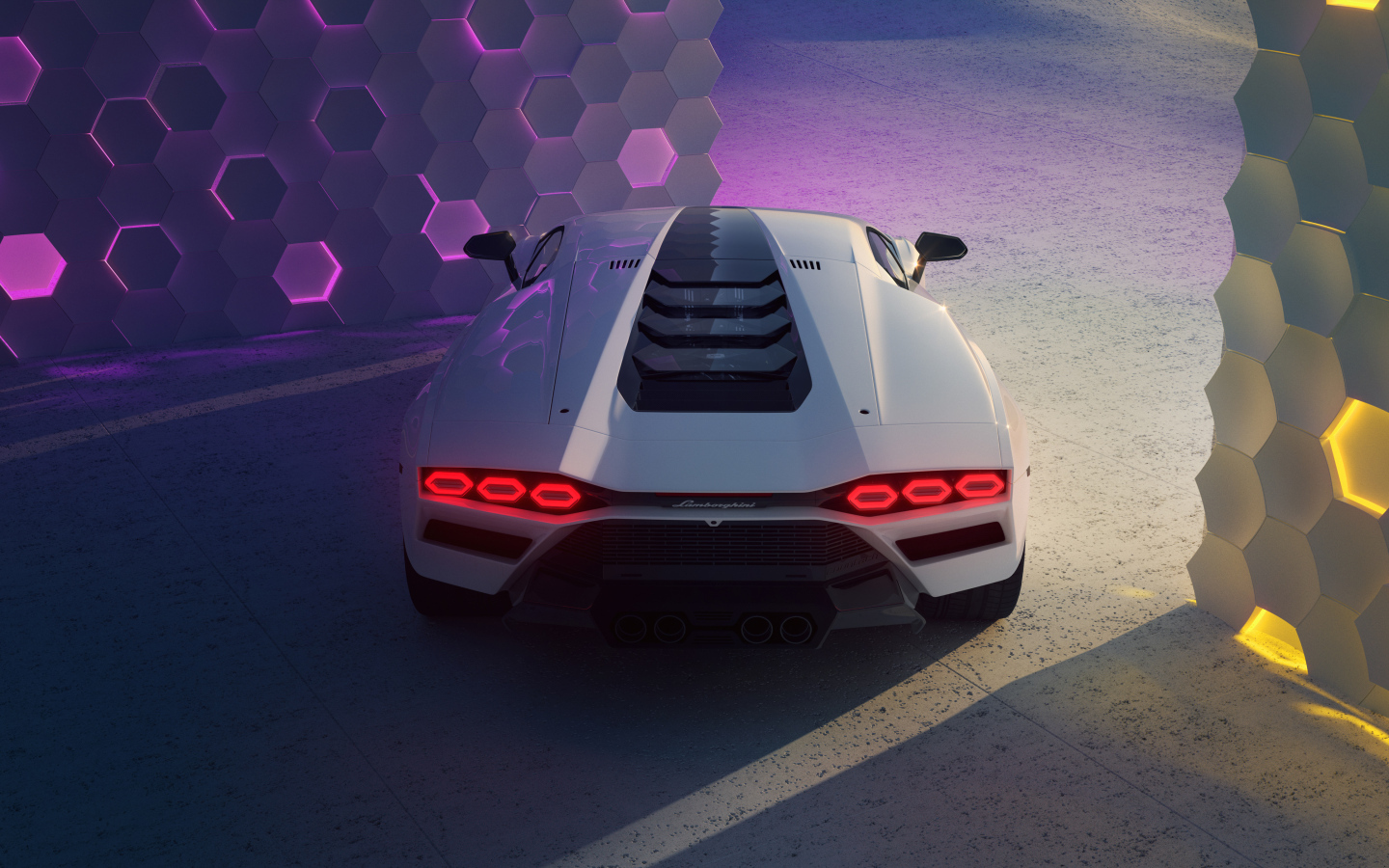 Вид сзади на автомобиль Lamborghini Countach