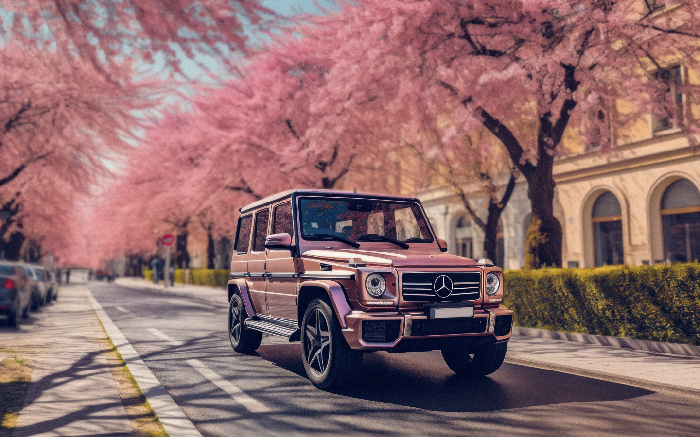 Внедорожник Mercedes-Benz G63 AMG на дороге