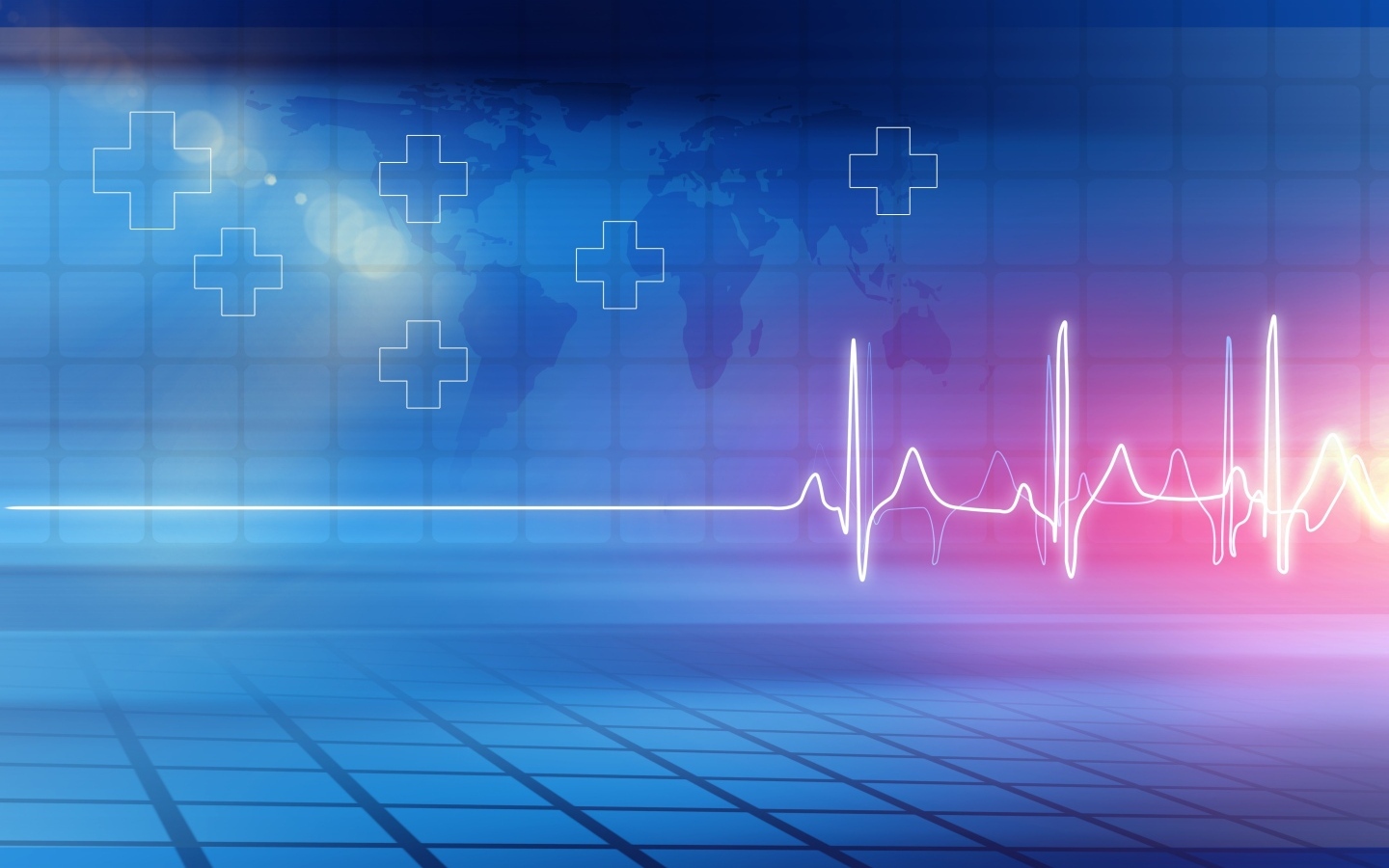 Кардиограмма с крестами на фоне квадратов