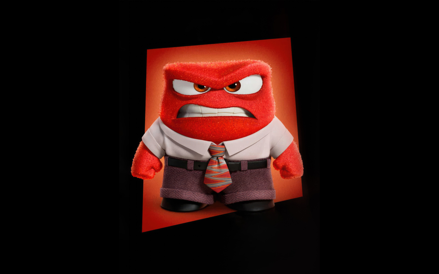 Персонаж Гнев нового мультфильма Головоломка 2 на черном фоне, 2024