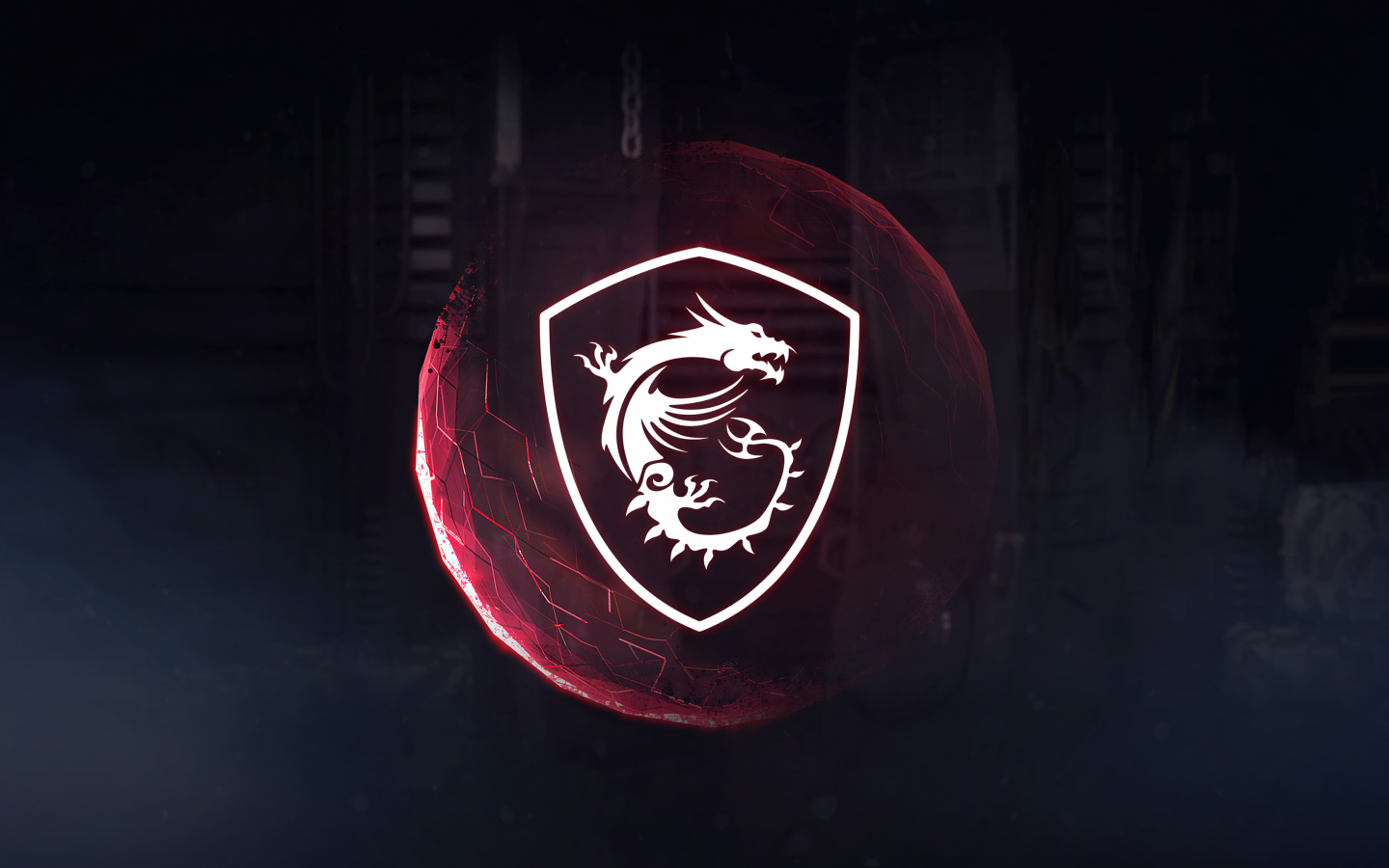 Логотип msi с белым драконом на сером фоне