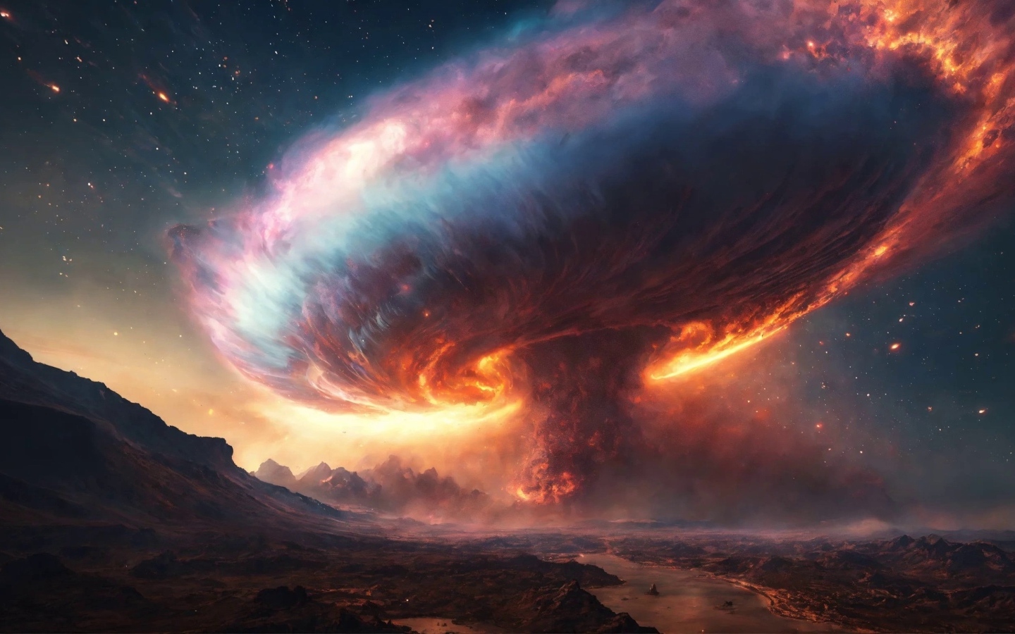 Фантастическое торнадо в небе