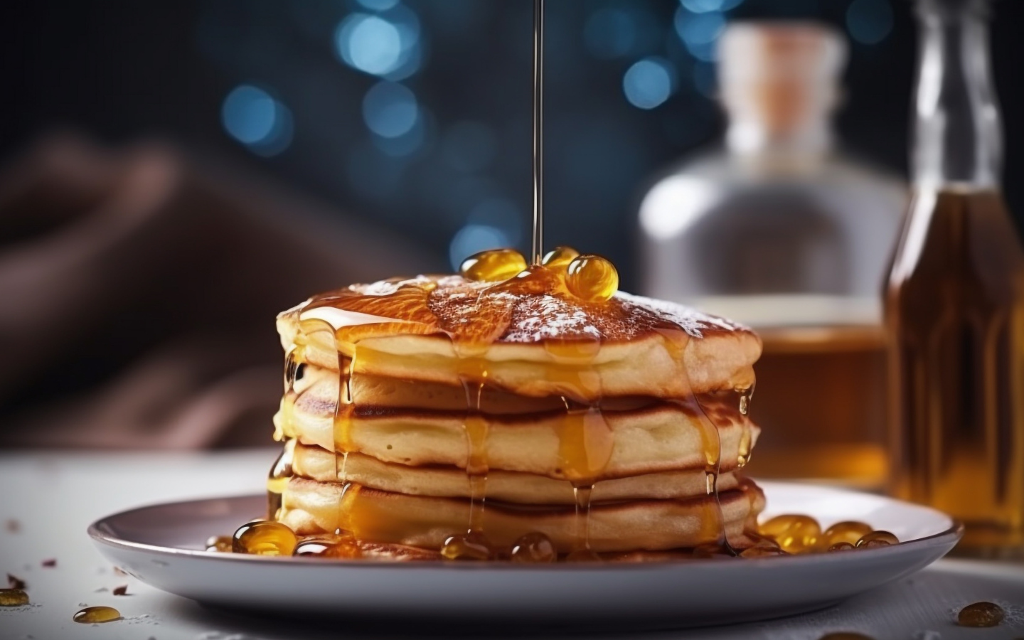 Вкусные оладьи с медом и сахарной пудрой