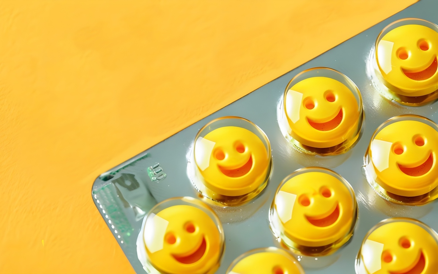 Желтые таблетки смайлы в блистере 