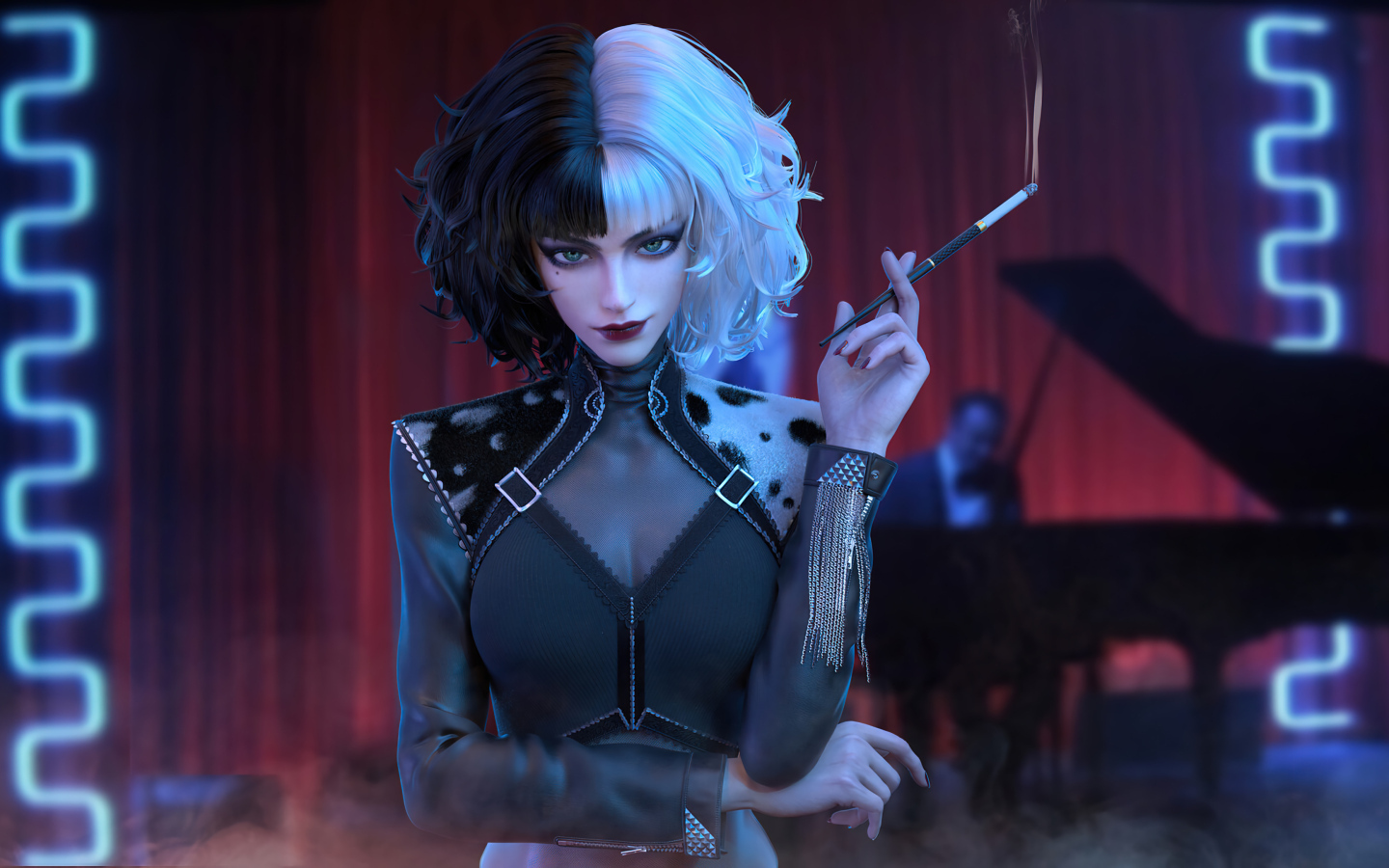 Персонаж Круэлла с сигаретой в руке