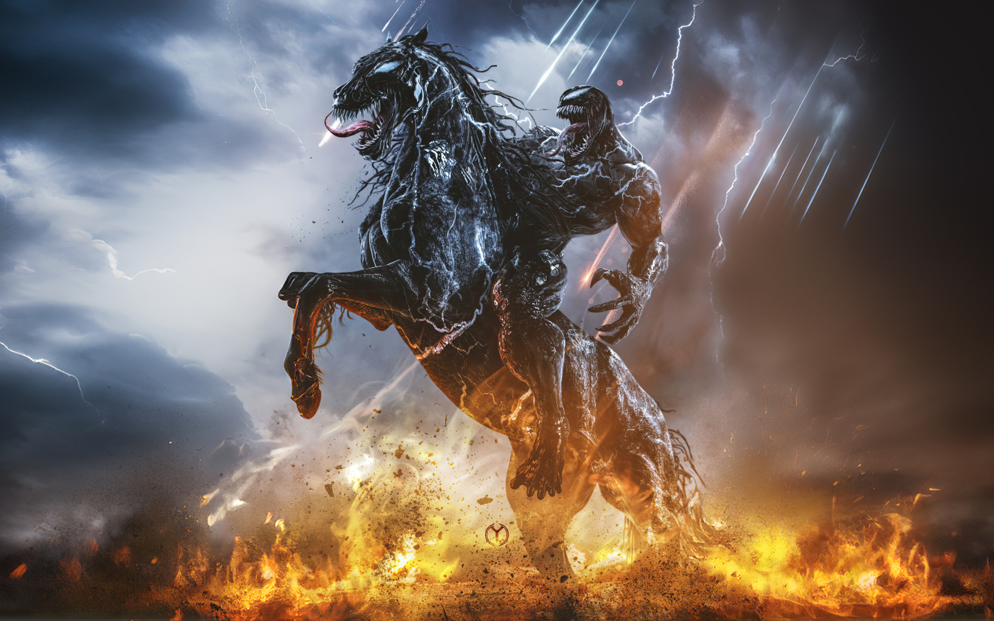 Монстр на черном коне в фильме Веном: Последний танец, 2024