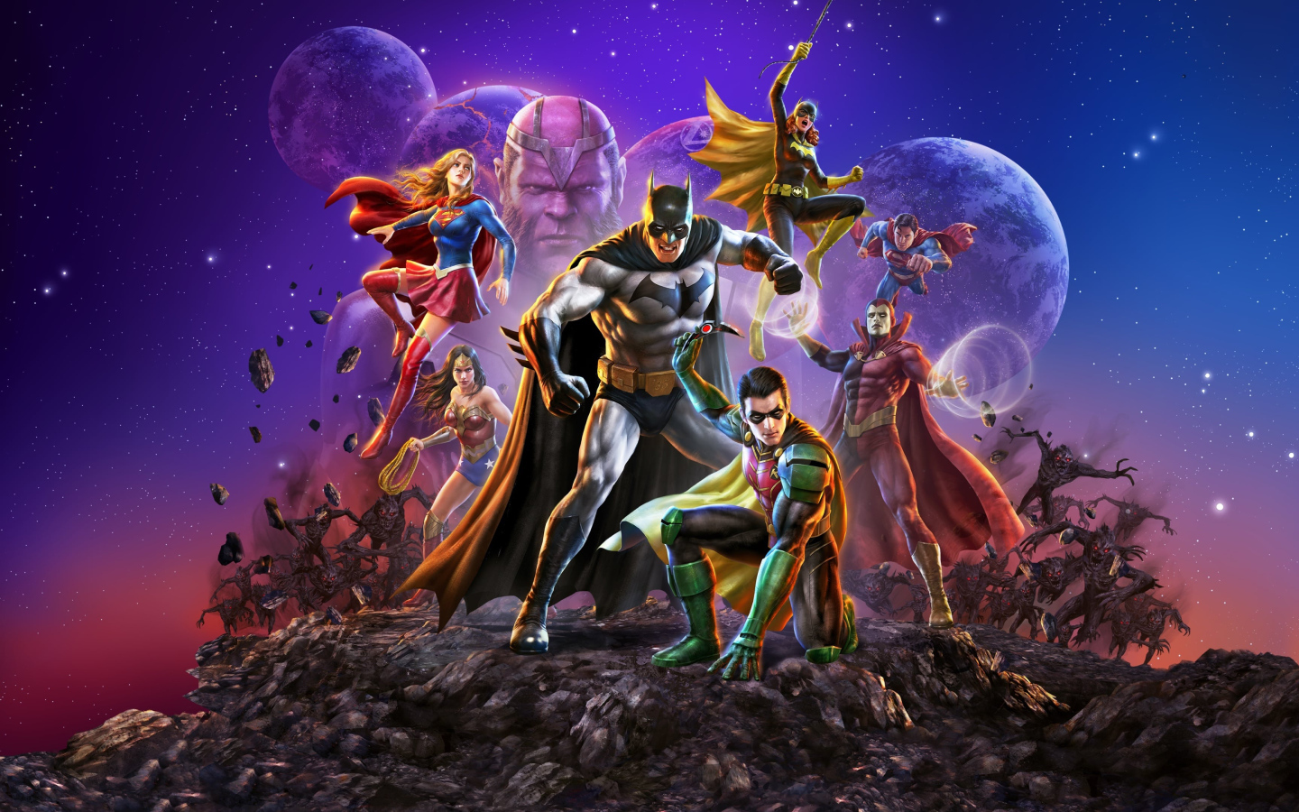 Постер супергеройского фильма Лига справедливости: Кризис на бесконечных землях - Часть вторая