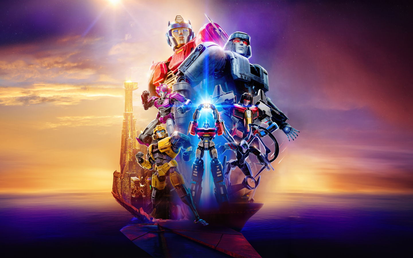 Супергеройский постер нового фильма  Трансформеры: Начало, 2024