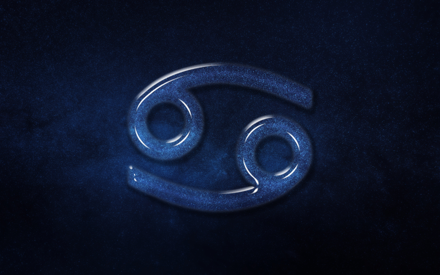 Синий блестящий знак зодиака рак