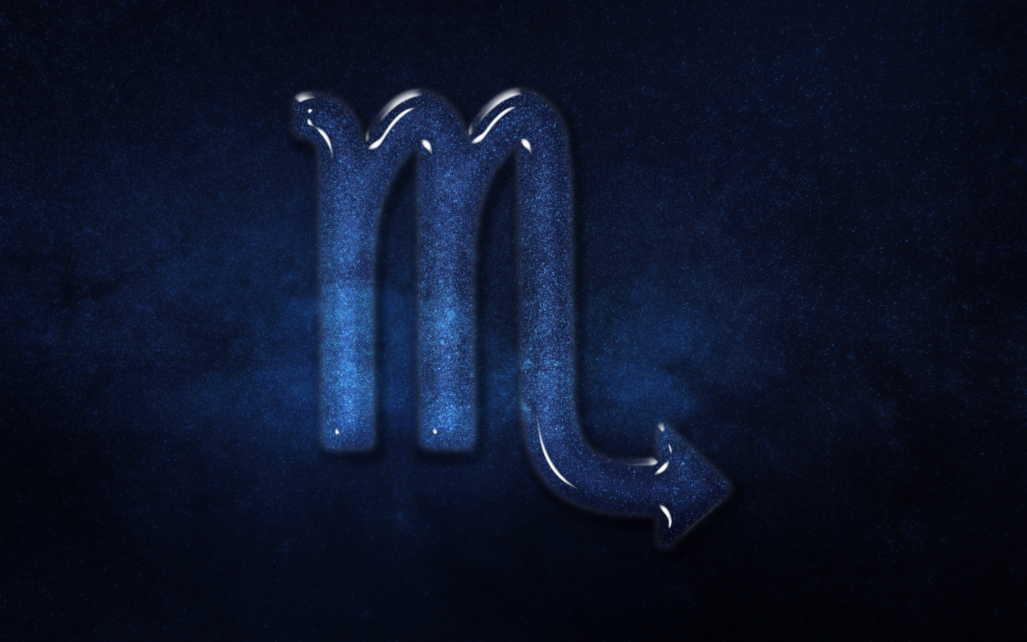 Синий блестящий знак зодиака  скорпион