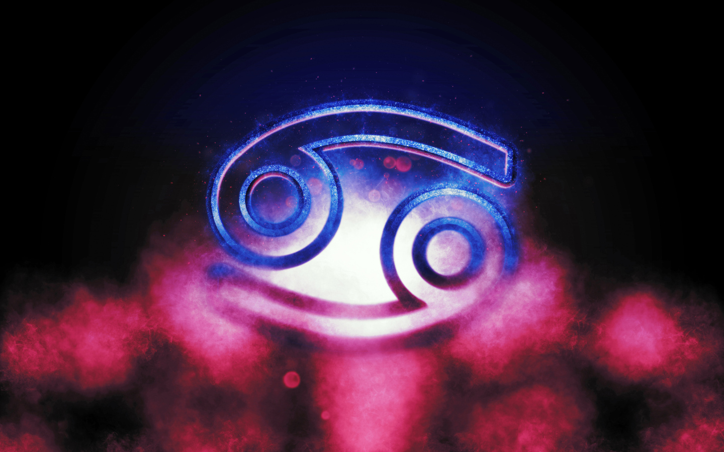 Знак зодиака рак на фоне розового дыма